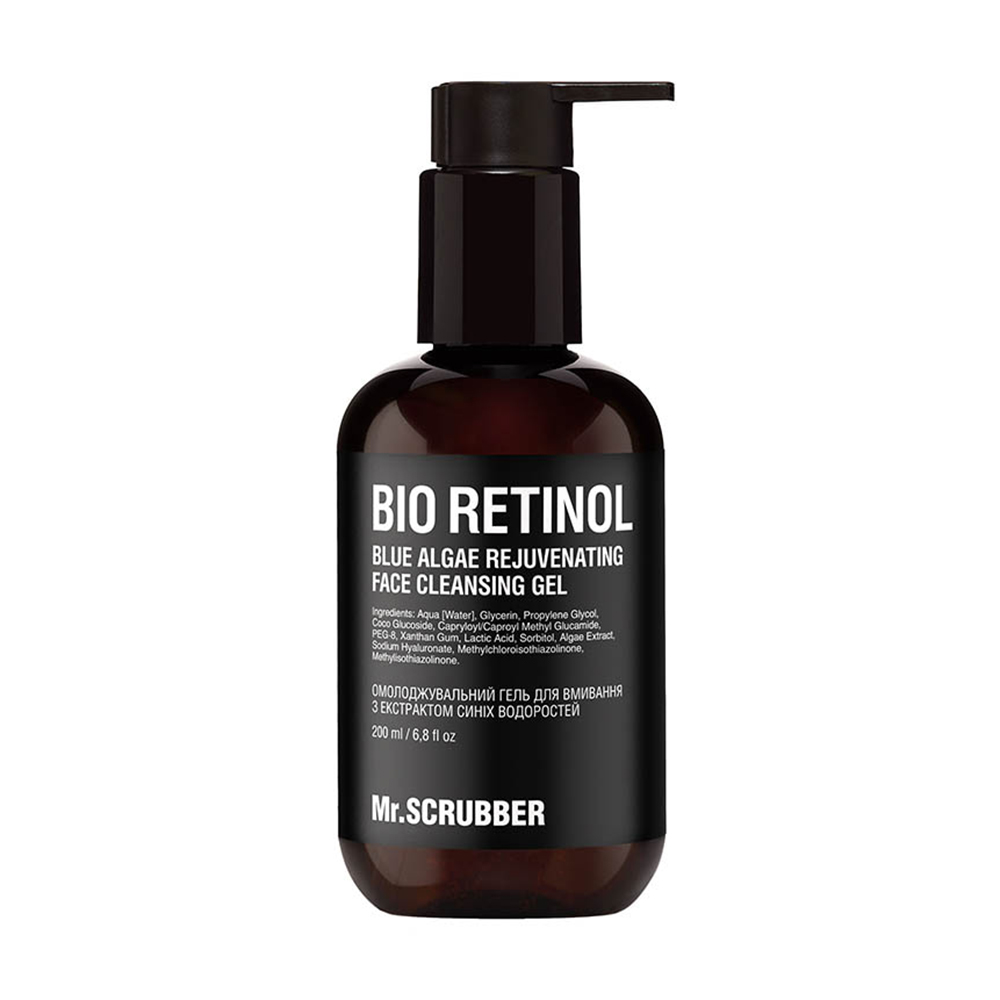 Омолоджувальний гель для вмивання Mr.Scrubber Bio Retinol Face Cleansing Gel з екстрактом синіх водоростей, 200 мл