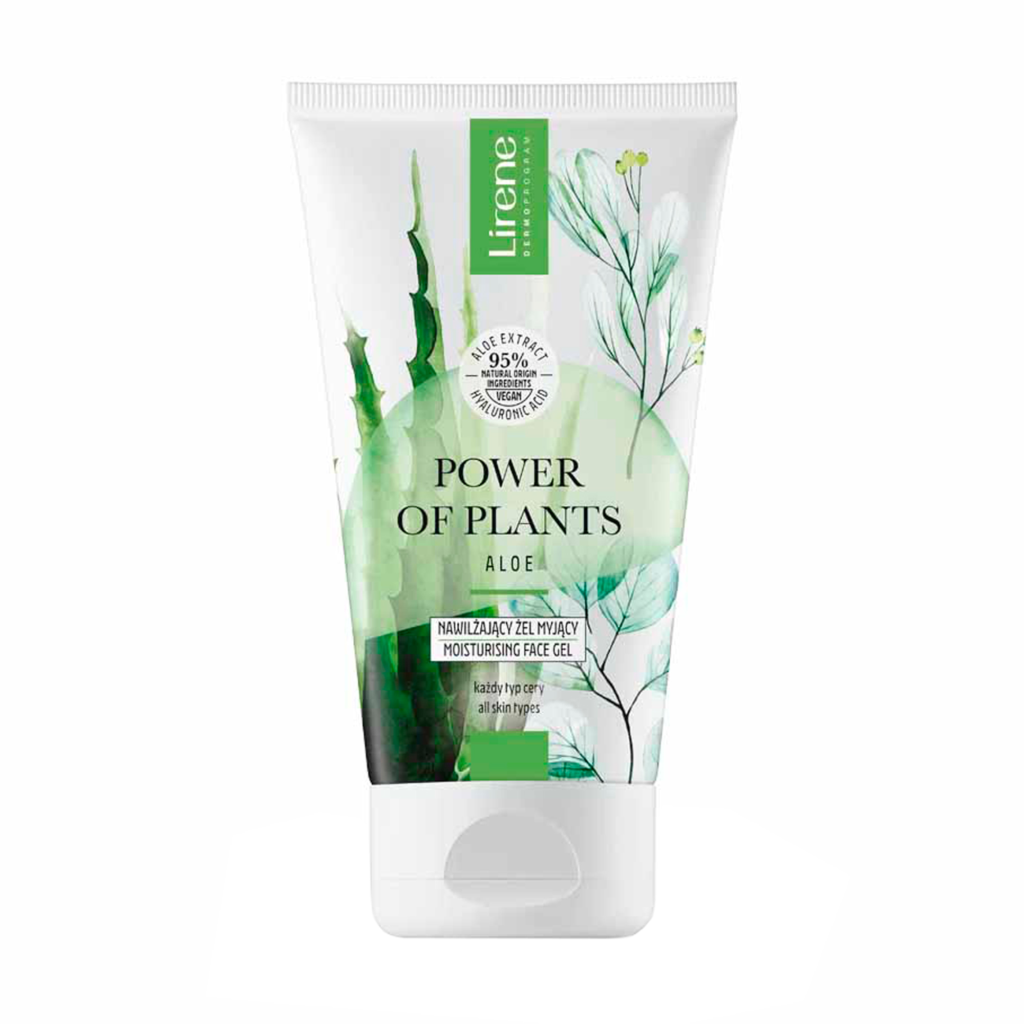 Зволожувальний гель для вмивання Lirene Power Of Plants Moisturising Face Gel Aloe, 150 мл